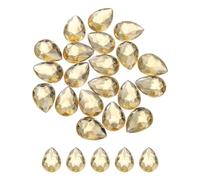 QUARKZMAN 20Pcs Pierres Précieuses en Acrylique en Forme de Gouttes à Dos Plat 18x25mm pour l'Artisanat, les Perles, les Mariages et la Fabrication de Bijoux - Marron Clair