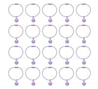 QUARKZMAN 20Pcs Porte-Clés Fil 1.6mm 2.6Inch Avec Clochette Light Purple | Câble Anneau De oucle Métallique, Clochette Pendentif Charm, Pour Keys Luggage Tags Crafts DIY