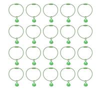 QUARKZMAN 20Pcs Porte-Clés Fil 1.6mm 2.6Inch Câble Anneau de Clé Vert | avec Clochette, Boucles de Clé Métal, Charmes Pendentif pour Clés, pour Étiquettes de Bagages, pour Artisanat DIY