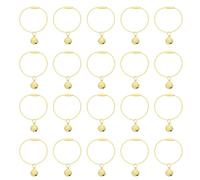 QUARKZMAN 20Pcs Porte-Clés Fil 1.6mm 2.6Pouce Avec Clochette Jaune Clair | Anneau De ble, Boucle Métallique Charm Pendentif, Pour Clés Étiquettes Bagages Loisirs Créatifs DIY