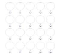 QUARKZMAN 20Pcs Porte-Clés Fil, 1.6mm 2.6Pouces Anneau De vec Clochette, Boucle Métallique Charm Pendentif Pour Clés, Étiquettes De Bagage, Artisanat, DIY, Blanc