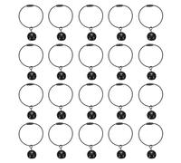 QUARKZMAN 20Pcs Porte-Clés Fil 1.6mm 2.8Inch Anneau De ble Noir | Avec Clochette, Boucles De Clé Métal, Charme Pendentif, Pour Clés Étiquettes De Bagage, Pour Artisanat DIY