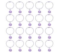 QUARKZMAN 20Pcs Porte-Clés Fil 1.6mm 2.8Inch Avec Clochette Violet Clair | Câble Anneau oucle Métallique harm Pendentif, Pour Clés Étiquettes Bagage, Pour Loisirs Créatifs DIY