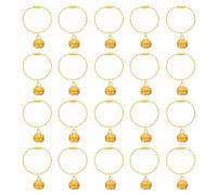 QUARKZMAN 20Pcs Porte-Clés Fil 1.6mm 2.8Inch Boucle Métallique Clés Jaune | Câble Anneau De vec Clochette, Clochette Pendentif Charm Clés, Étiquettes De Bagage, Artisanat DIY