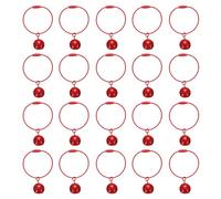 QUARKZMAN 20Pcs Porte-Clés Fil, 1.6mm 2.8Inch Câble Anneau vec Clochette, Boucles Clé Métal Charm Pendentif Pour Keys, Luggage Tags, Crafts, DIY, Red