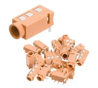 QUARKZMAN 20Pcs Prises Jack Stéréo, 1/8" 3.5mm 4 Broches PJ-320A Femelle À Monter sur PCB Connecteur Audio pour Microphone, Casque, Lecteur Multimédia, Lecteur MP3/MP4, Jaune