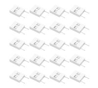 QUARKZMAN 20Pcs Résistances Céramiques 5W 0.1 Ohm 5% Tolérance Fil Wound Non-Inductive Ciment Puissance Résistance, Fil Fixé Flamme Chaleur Humidité Pour Circuit, White