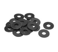 QUARKZMAN 20Pcs Rondelles Plates en Nylon M16 16mm ID 45mm OD 3mm Épaisseur Rondelle Lisse Joints en Plastique Joint d'Étanchéité Entretoise Anneau, Noir
