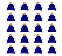 QUARKZMAN 20pcs Sacs En Tissu Velours Avec Cordon 3.9 x 4.7 Pouces Pochettes Velours Pour Sacs Cadeaux Pour Mariage Favoris Bonbons Emballage Organisation Stockage, Or Bleu