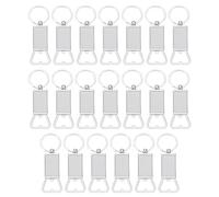 QUARKZMAN 20pcs Sublimation Métal Bouteille Ouvre Porte-clés, Vide Transfert Sublimation Clé Anneaux pour DIY Sublimation Photos (3,1 x9,4CM)