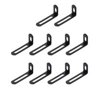 QUARKZMAN 20Pcs Support D'Angle Réglable 23mm x 52mm x 12mm Noir | En Forme De L, Support D'Étagère Métallique À Fente Angle Droit 90 Degrés Pour Meuble En Bois Armoire
