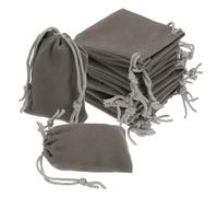 QUARKZMAN 20pcs Velours Sacs avec Cordons 2 x 2,8 pouce Petit Bijoux Pochettes Cadeau Sacs pour Bijoux Emballage Organisation et Stockage, Gris