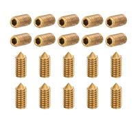 QUARKZMAN 20Pcs Vis De Réglage M4x10mm Laiton Pointe Conique Hexagonale Pour Machines, Réparations Domestiques Et Fixations Ton Or