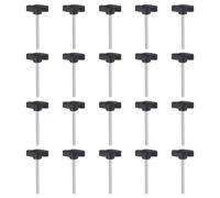 QUARKZMAN 20Pcs Vis de Serrage à Oreilles M4 x 50mm Filetage Mâle Standard Boutons en T en Plastique Poignées de Serrage à Main, Noir