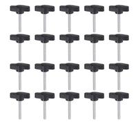 QUARKZMAN 20Pcs Vis de Serrage à Vis à Oreilles M4 x 30 mm, Filetage Mâle Standard, Boutons en T en Plastique, Poignées de Serrage à Main, Boutons de Serrage, Vis à Oreilles, Noirs