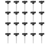 QUARKZMAN 20Pcs Vis de Serrage Étoile M6 x 55mm Filetage Mâle Plastique Boutons de Goujon en T Poignées Filetées en T Serrage Manuel Vis à Oreilles, Noir