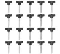 QUARKZMAN 20Pcs Vis de Serrage Étoile M8 x 40mm Filetage Mâle Plastique Boutons de Goujon en T Poignées Filetées en T Serrage Manuel Vis à Oreilles, Noir