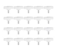 QUARKZMAN 20Pcs Vis de Serrage Vis à Oreilles M4 x 10mm Filetage Mâle Standard Plastique Boutons en T Poignées Boutons de Serrage Manuels Poignée Vis Moletée, Blanc