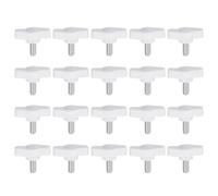 QUARKZMAN 20Pcs Vis de Serrage Vis à Oreilles M5 x 12mm Filetage Mâle Standard Plastique Boutons en T Poignées Boutons de Serrage Manuels Poignée Vis Moletée, Blanc