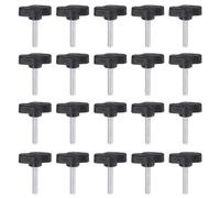 QUARKZMAN 20Pcs Vis de Serrage Vis à Oreilles M5 x 25 mm Filetage Mâle Standard Boutons en T en Plastique Poignées de Serrage à Main Vis à Oreilles, Noires