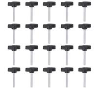 QUARKZMAN 20Pcs Vis de Serrage Vis à Oreilles M5 x 35mm Filetage Mâle Standard Boutons en T en Plastique Poignées de Serrage à Main Vis à Oreilles, Noir