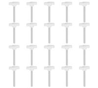 QUARKZMAN 20Pcs Vis de Serrage Vis à Oreilles M5 x 45mm Filetage Mâle Standard Plastique Boutons en T Poignées Boutons de Serrage Manuels Poignée Vis Moletée, Blanc