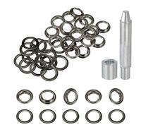 QUARKZMAN 20Set Oeillets 12mm En Cuivre Kit Avec Rondelles Et Outil De Pose Pour Tissu Rideau Bâche Ceinture En Cuir Chaussures Sac DIY, Gun Black