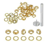 QUARKZMAN 20Set Oeillets 4.5mm Kit Oeillets Cuivre Avec Rondelles Et Outil De Pose Pour Tissu Rideau Bâche Ceinture Cuir Chaussures Sac DIY, Or