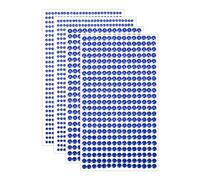 QUARKZMAN 2190 Autocollants en Strass de 3mm/5mm pour l'Artisanat, 4 Feuilles d'Autocollants en Strass Ronds Auto-Adhésifs, Autocollants en Strass pour Bijoux en Cristal (Bleu Foncé)