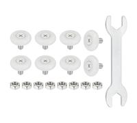 QUARKZMAN 22 mm Roulettes de tiroir Cabinet Positionnement Coulissant avec Vis Clé pour Tiroirs de Dossiers de Fichiers Pièces de Rechange d'Artisanat Blanc, 8 Pièces