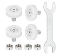 QUARKZMAN 22 mm Roulettes de tiroir Cabinet Positionnement Coulissant avec Vis Clé pour Tiroirs de Dossiers Bricolage Pièces de Rechange Blanc, 4 Pièces