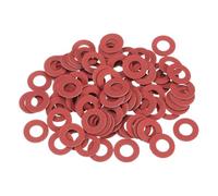 QUARKZMAN 220 Pcs Rondelles Plates M4 en Fibre, Rondelle d'Isolation 4mm ID 10mm OD 1mm Épais Joints en Papier d'Acier Rouge pour Serrage de Machinerie Plomberie Réparation Générale