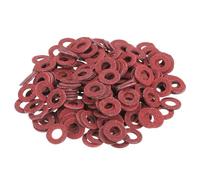 QUARKZMAN 220 Pcs Rondelles Plates M5 Fibre, Rondelle Plate D'Isolation 5mm DI 10mm 1mm Epais Rondelles Papier Acier Rouge Pour Machines Fixations Plomberie Réparation Générale