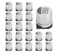 QUARKZMAN 220uF 50V Condensateurs Électrolytiques Aluminium, Dispositif À Montage En Surface À Faible Impédance Condensateur Électrolytique Pour TV Circuit Projets, 10x10.5mm, 20pcs