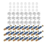 QUARKZMAN 24 Ensembles Cam Serrures pour Meubles, 35mm Cam Serrure Écrou et Vis, 3 en 1 Meubles Connexion Fixations avec Cheville Excentrique Roues Pré-Insérés Écrous, Bleu