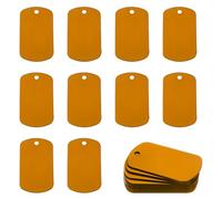 QUARKZMAN 24 Pack Rectangle Aluminum Blank Tags 50 x 30 x 1mm Plaques Naturels En Aluminium Pour Gravure Outils Bricolage Bijoux, Jaune