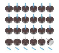 QUARKZMAN 24 Patins en Feutre à clouer pour Meubles, Patins Ronds glisseurs pour Meubles protecteurs de Sol pour Meubles en Bois Pieds de Table canapé Chaise (20 mm, Marron)