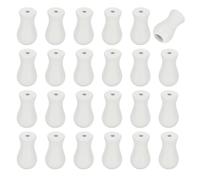 QUARKZMAN 24 Pcs Cordon Boutons, Bois Cordon Pompon Gouttes Tirette Extrémité Pendentif Suspendu Boule Tirettes pour Fenêtre Stores Store Rideau Artisanat, Blanc Cylindre