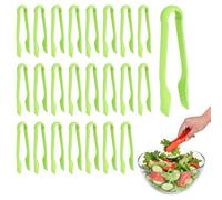 QUARKZMAN 24 Pcs Pinces À Toast, Pinces De Service De Cuisine De 8 Pouces, Pinces À Pain Et À Salade Résistantes À La Chaleur Pour Outils De Cuisson, De Pâtisserie, De BBQ Et De Buffet, Vert