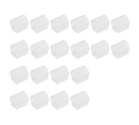 QUARKZMAN 24 Pcs Rectangle U Shaped Chair Leg Cover, Fit 16mm Dia Tubular Chair Legs, Non-Slip No Noise Floor Protector, Plastic Furniture Feet Tubing Caps, White