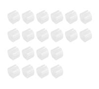 QUARKZMAN 24 Pcs Rectangle U Shaped Chair Leg Cover, Fit 22-25mm Dia Tubular Chair Legs, Non-Slip No Noise Floor Protector, Plastic Furniture Feet Tubing Caps, White