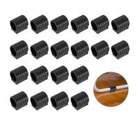 QUARKZMAN 24 Pcs Rectangle U Shaped Embouts De Pied De Chaise, pour 19mm Dia Pieds Tubulaires, Protège-Sol Anti-Dérapant Et Tranquille, Coque en Plastique pour Meubles, Noir