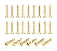 QUARKZMAN 24 Pcs Vis Laiton, M4 x 30mm Tête Plate Phillips Auto-Taraudeuse Solide Pour Réparation Meubles Cadre Photo Plaque De Plâtre Électroménager
