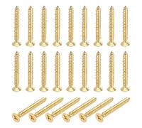 QUARKZMAN 24 Pcs Vis Laiton, M5 x 40mm Tête Plate Phillips Auto-Taraudeuse Solide Pour Bois Réparation Meubles Cadre Photo Plaque De Plâtre Électroménagers