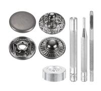 QUARKZMAN 24 Set Boutons-Pression En Cuir Kit 10mm Dia coque Bouton-Pression Laiton 2.72" Longueur Boutons-Pression Métal Avec 4 Outils D'Installation, Gun