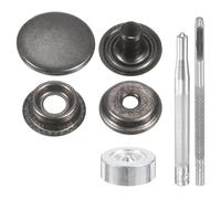 QUARKZMAN 24Jeu Boutons-Pression En Cuir Kit 20mm Dia Laiton coque Bouton-Pression 3.31" Longueur Boutons-Pression Métal Avec 3 Outils Installation, Gun