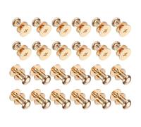QUARKZMAN 24pcs 0,23" x 0,3" Mini Boutons de Tiroir Poignées Ronds, Armoire Boutons Poignées Poignées pour Commode Placard Bijoux Boîte Cadeaux Coffrets, Or