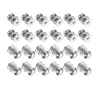 QUARKZMAN 24pcs 0,3" x 0,32" Mini Boutons de Tiroir Poignées Ronds, Armoire Boutons Poignées Poignées pour Commode Placard Bijoux Boîte Cadeaux Coffrets, Argent
