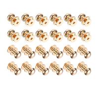 QUARKZMAN 24pcs 0,34" x 0,38" Mini Boutons de Tiroir Poignées Ronds, Armoire Boutons Poignées Poignées pour Commode Placard Bijoux Boîte Cadeaux Coffrets, Or