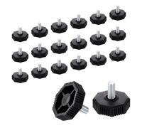 QUARKZMAN 24pcs 40x17mm Pieds de Meuble à Filetage M8 Réglables, Noir